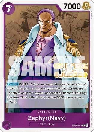 Zephyr (Navy) (Judge Pack Vol. 4) (OP06-074) - One Piece Promotion Cards Foil | Grognard Games