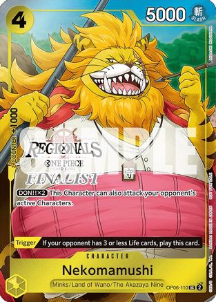 Nekomamushi (Offline Regional 2024 Vol. 3) [Finalist] (OP06-110) - One Piece Promotion Cards Foil | Grognard Games