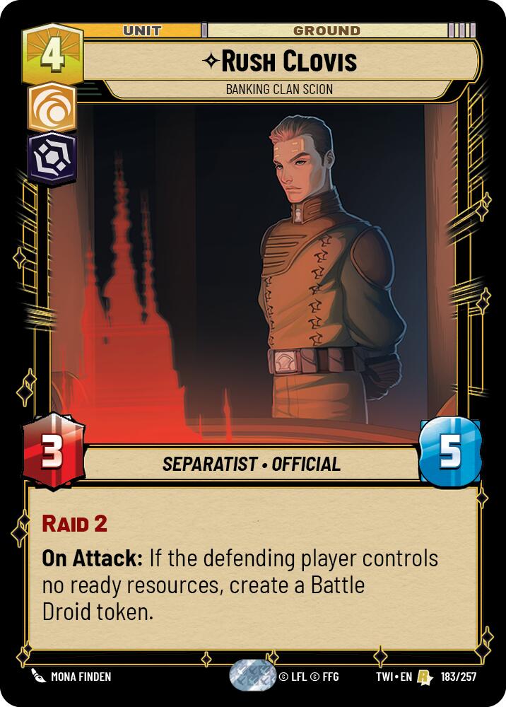 Rush Clovis - Banking Clan Scion (183/257) [Twilight of the Republic] | Grognard Games