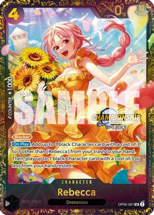 Rebecca (October Championship 2024 Online Regional) (OP05-091) - One Piece Promotion Cards Foil | Grognard Games