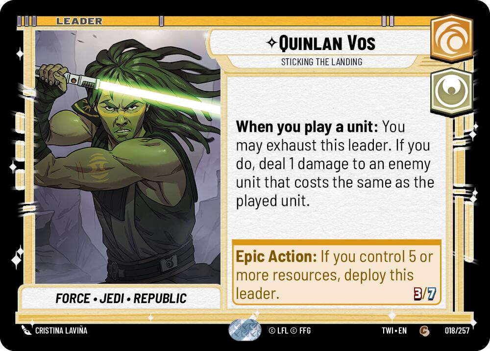 Quinlan Vos - Sticking the Landing (018/257) [Twilight of the Republic] | Grognard Games