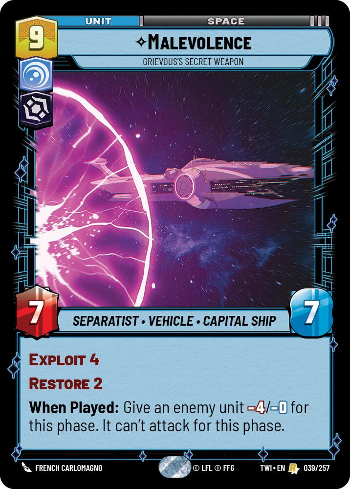 Malevolence - Grievous's Secret Weapon (039/257) [Twilight of the Republic] | Grognard Games