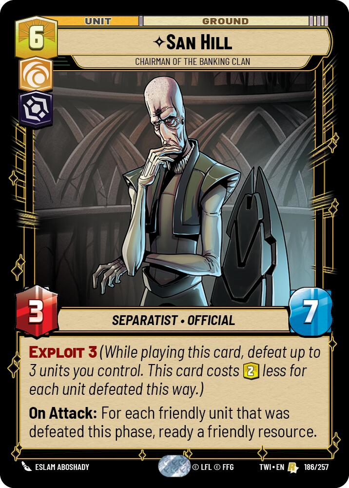 San Hill - Chairman of the Banking Clan (186/257) [Twilight of the Republic] | Grognard Games
