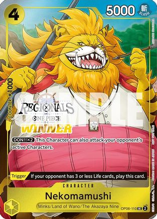 Nekomamushi (Online Regional 2024 Vol. 3) [Winner] (OP06-110) - One Piece Promotion Cards Foil | Grognard Games