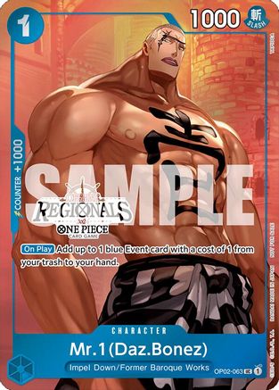 Mr.1 (Daz.Bonez) (Offline Regional 2024 Vol. 3) (OP02-063) - One Piece Promotion Cards | Grognard Games
