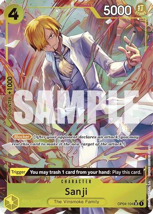 Sanji (OP04-104) (Alternate Art) (OP04-104) - Premium Booster -The Best- Foil | Grognard Games