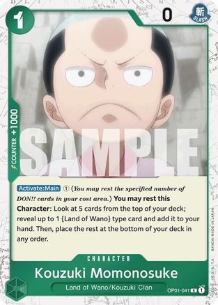 Kouzuki Momonosuke (Jolly Roger Foil) (OP01-041) - Premium Booster -The Best- Foil | Grognard Games