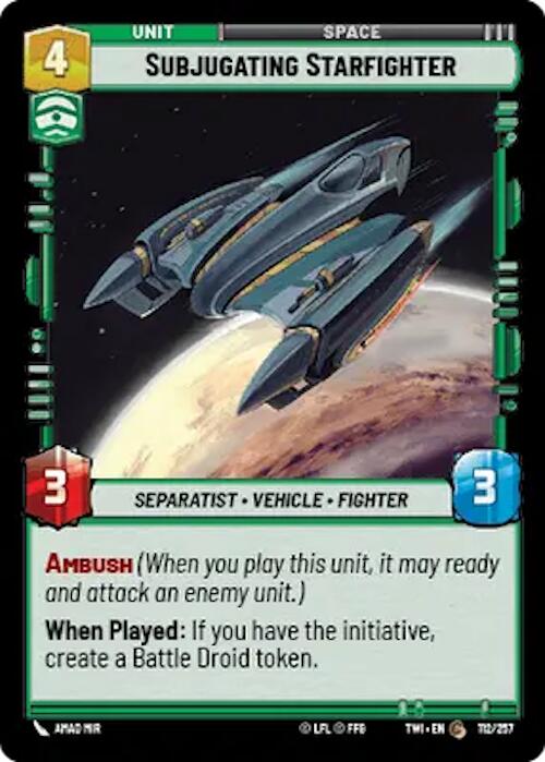 Subjugating Starfighter (112/257) [Twilight of the Republic] | Grognard Games