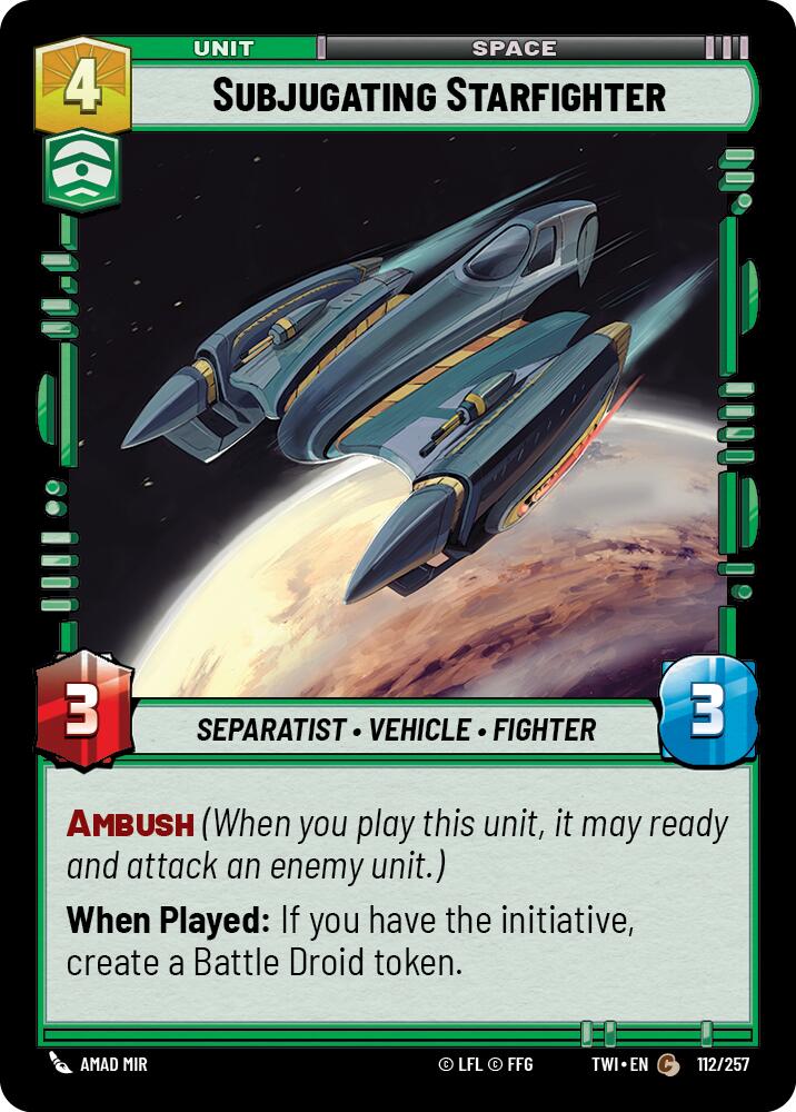 Subjugating Starfighter (112/257) [Twilight of the Republic] | Grognard Games