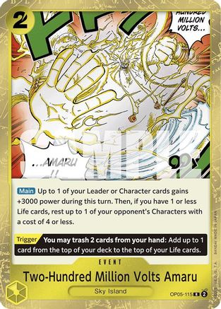 Two-Hundred Million Volts Amaru (Jolly Roger Foil) (OP05-115) - Premium Booster -The Best- Foil | Grognard Games