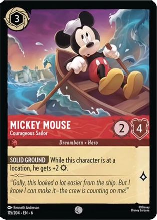 Mickey Mouse - Courageous Sailor (115/204) [Azurite Sea] | Grognard Games