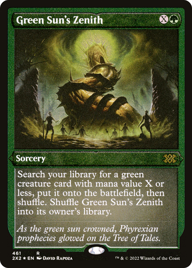 Green Sun's Zenith (Foil Etched) (2X2-461) - Double Masters 2022 Foil | Grognard Games
