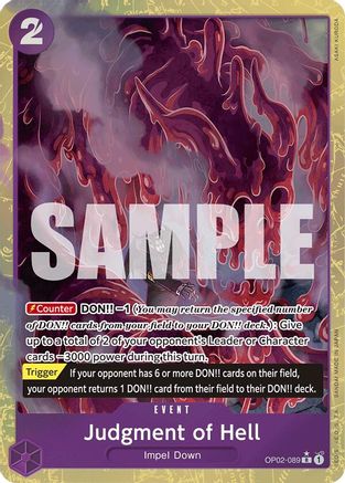 Judgment of Hell (Alternate Art) (OP02-089) - Premium Booster -The Best- Foil | Grognard Games