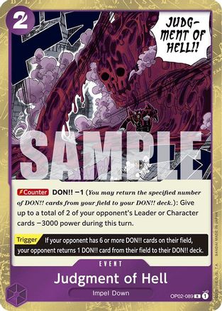 Judgment of Hell (Jolly Roger Foil) (OP02-089) - Premium Booster -The Best- Foil | Grognard Games