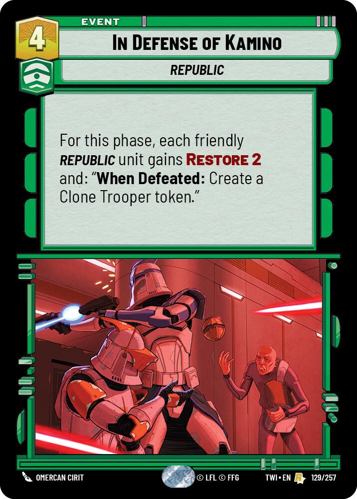 In Defense of Kamino (129/257) [Twilight of the Republic] | Grognard Games