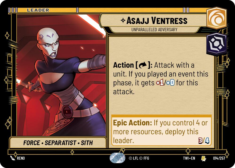 Asajj Ventress - Unparalleled Adversary (014/257) [Twilight of the Republic] | Grognard Games
