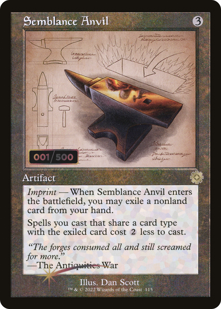 Semblance Anvil (Retro Schematic) (Serial Numbered) [The Brothers' War Retro Artifacts] | Grognard Games