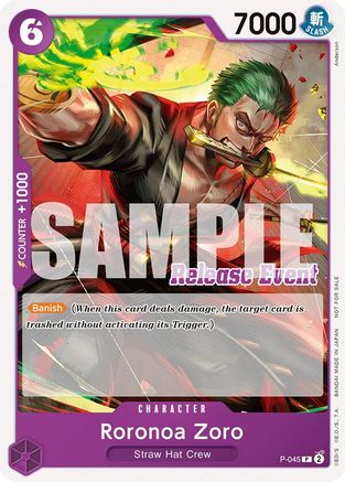 Roronoa Zoro (ST15 - ST20 Release Event Pack) (P-045) - One Piece Promotion Cards | Grognard Games