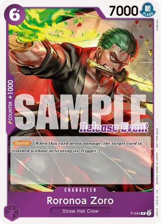 Roronoa Zoro (ST15 - ST20 Release Event Winner Pack) (P-045) - One Piece Promotion Cards Foil | Grognard Games
