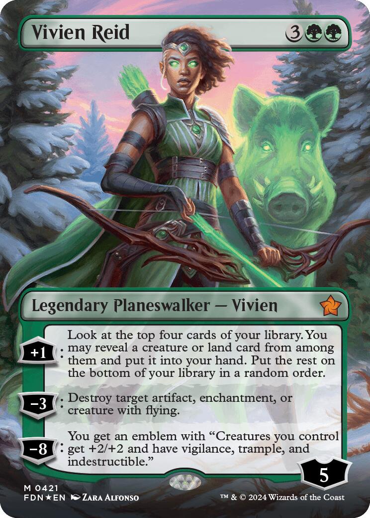 Vivien Reid (Borderless) (Mana Foil) [Foundations] | Grognard Games