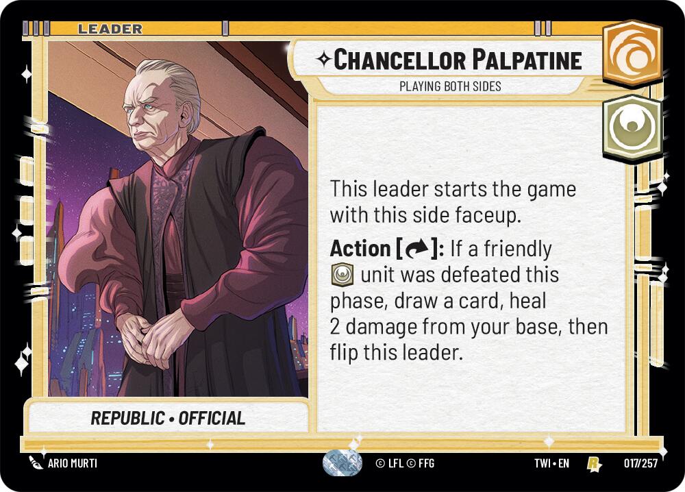 Chancellor Palpatine - Playing Both Sides (017/257) [Twilight of the Republic] | Grognard Games