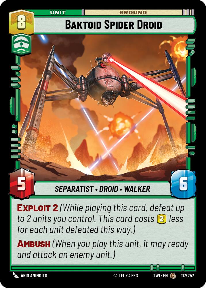 Baktoid Spider Droid (117/257) [Twilight of the Republic] | Grognard Games