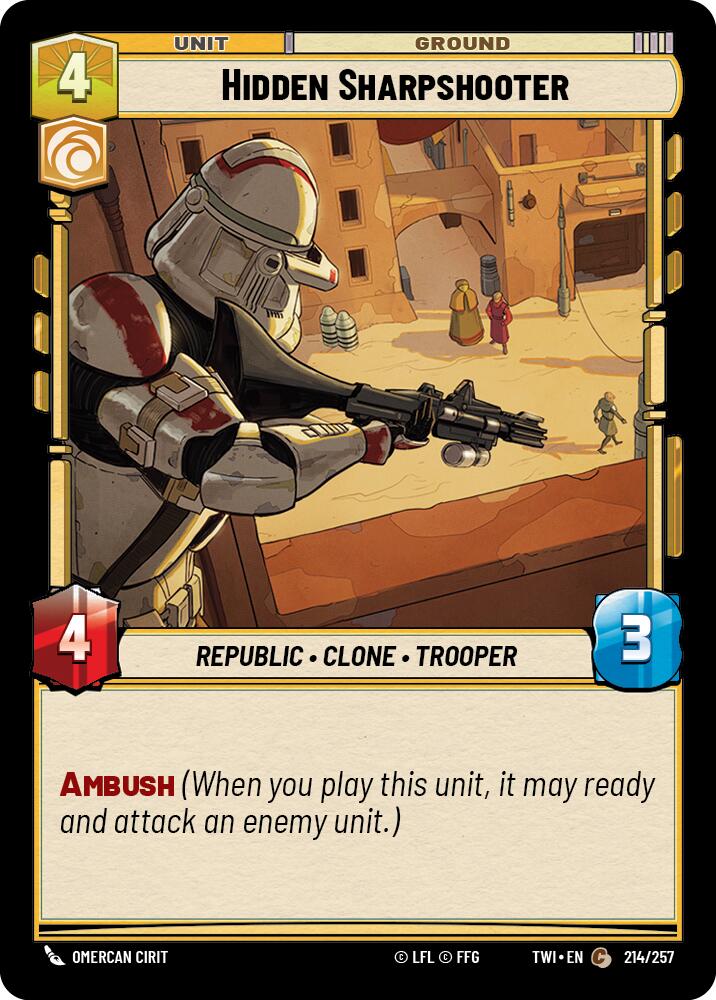 Hidden Sharpshooter (214/257) [Twilight of the Republic] | Grognard Games