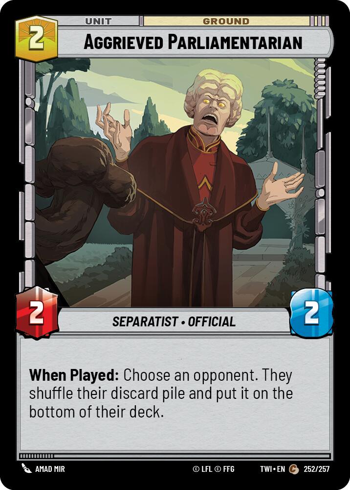 Aggrieved Parliamentarian (252/257) [Twilight of the Republic] | Grognard Games