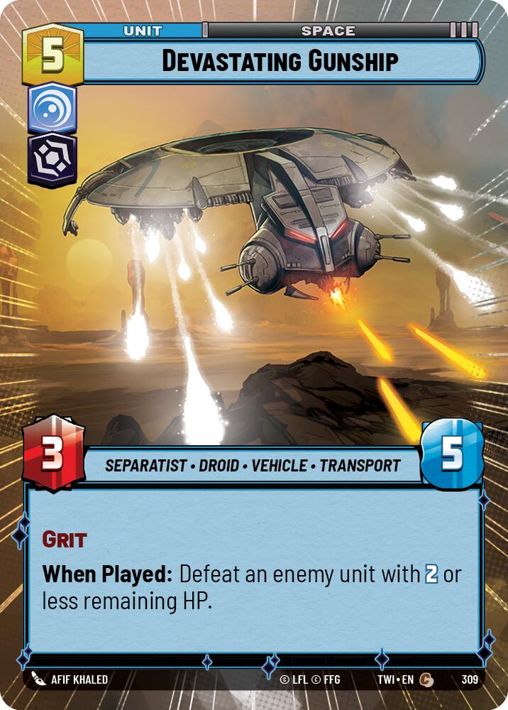 Devastating Gunship (Hyperspace) (309) [Twilight of the Republic] | Grognard Games