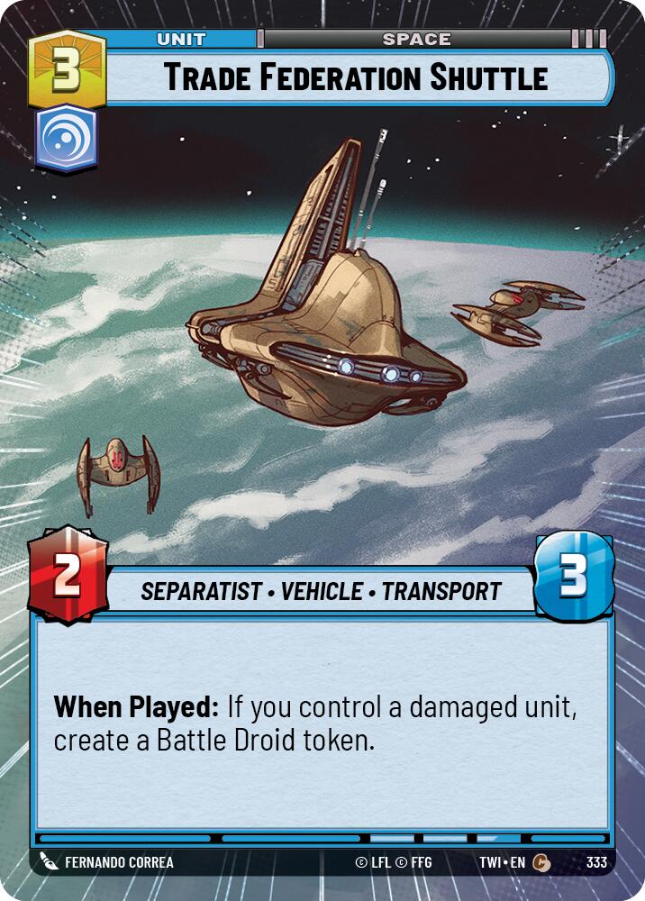 Trade Federation Shuttle (Hyperspace) (333) [Twilight of the Republic] | Grognard Games
