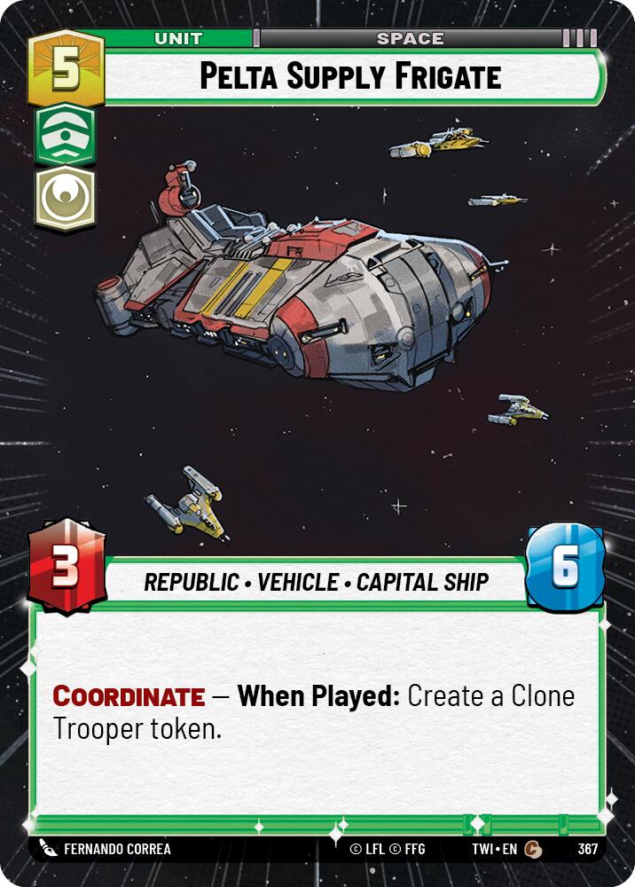 Pelta Supply Frigate (Hyperspace) (367) [Twilight of the Republic] | Grognard Games