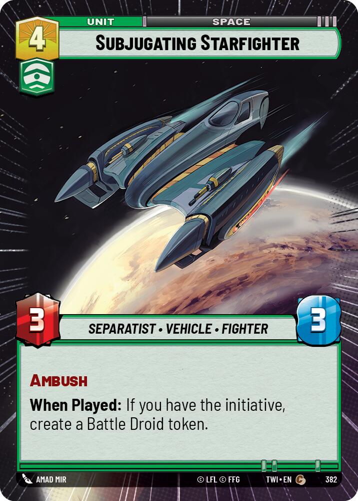 Subjugating Starfighter (Hyperspace) (382) [Twilight of the Republic] | Grognard Games
