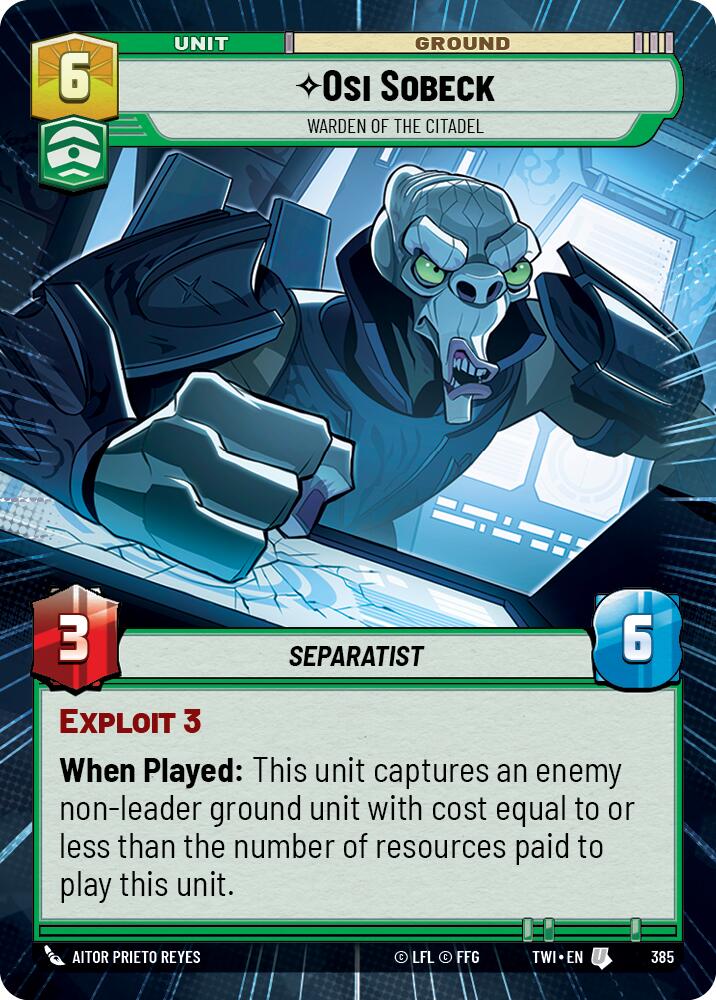 Osi Sobeck - Warden of the Citadel (Hyperspace) (385) [Twilight of the Republic] | Grognard Games