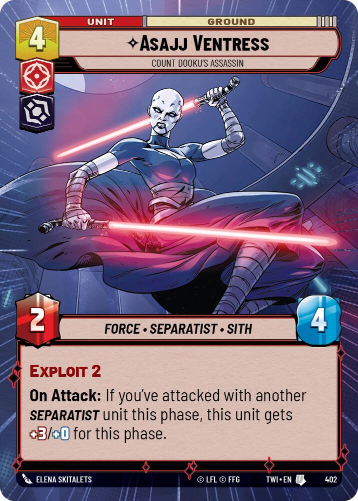 Asajj Ventress - Count Dooku's Assassin (Hyperspace) (402) [Twilight of the Republic] | Grognard Games