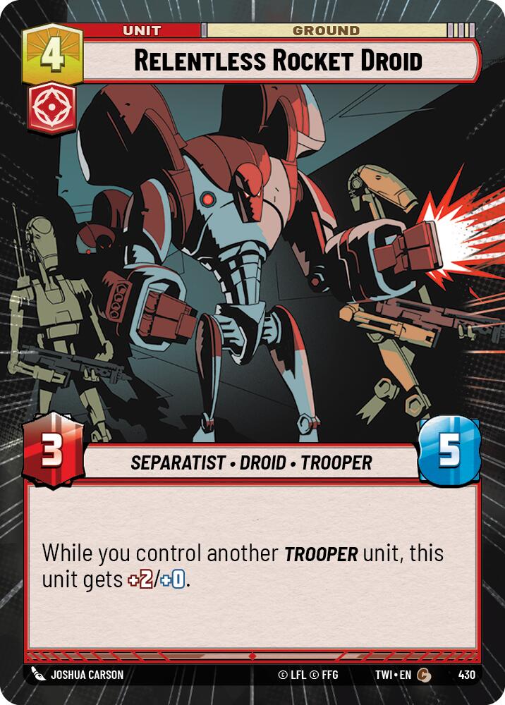 Relentless Rocket Droid (Hyperspace) (430) [Twilight of the Republic] | Grognard Games