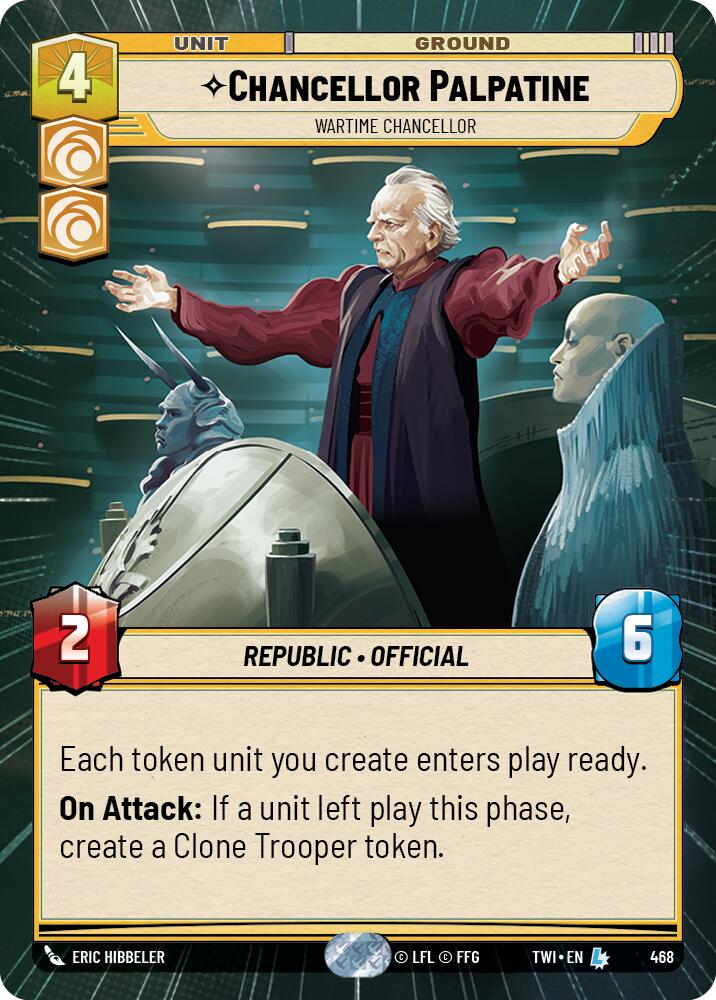 Chancellor Palpatine - Wartime Chancellor (Hyperspace) (468) [Twilight of the Republic] | Grognard Games