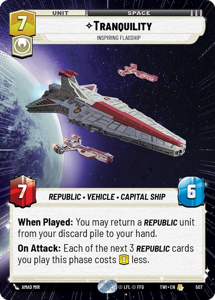 Tranquility - Inspiring Flagship (Hyperspace) (507) [Twilight of the Republic] | Grognard Games