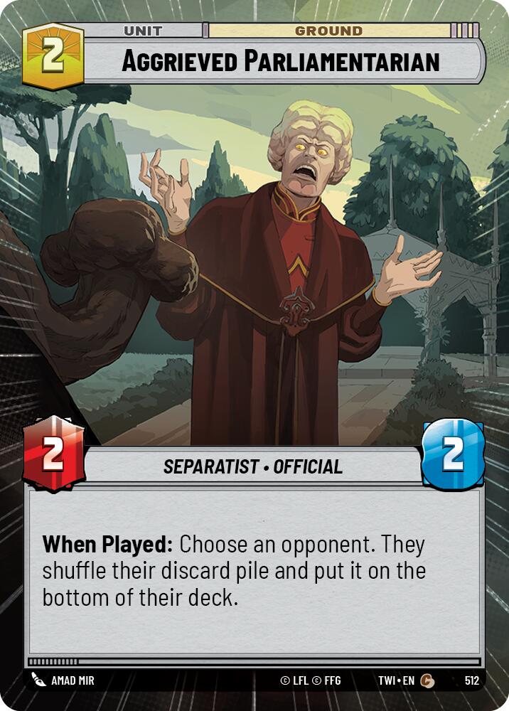 Aggrieved Parliamentarian (Hyperspace) (512) [Twilight of the Republic] | Grognard Games