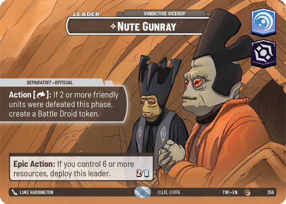 Nute Gunray - Vindictive Viceroy (Showcase) (259) [Twilight of the Republic] | Grognard Games