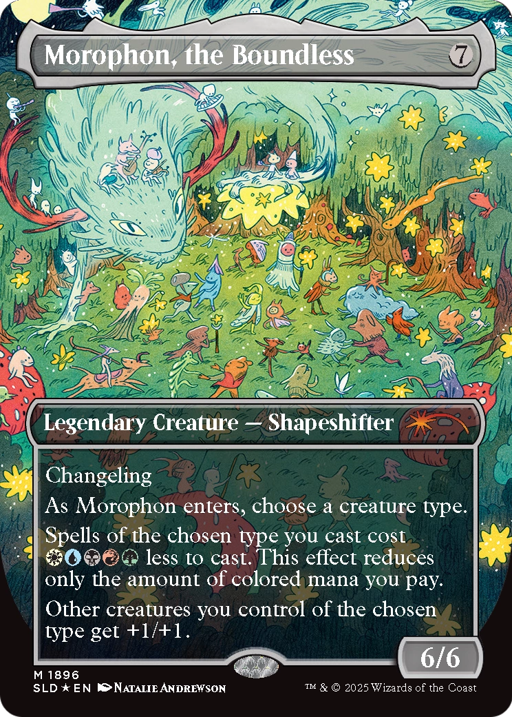 Morophon, the Boundless (Double Rainbow Foil) (SLD-1896) - Secret Lair Drop (Borderless) Foil | Grognard Games