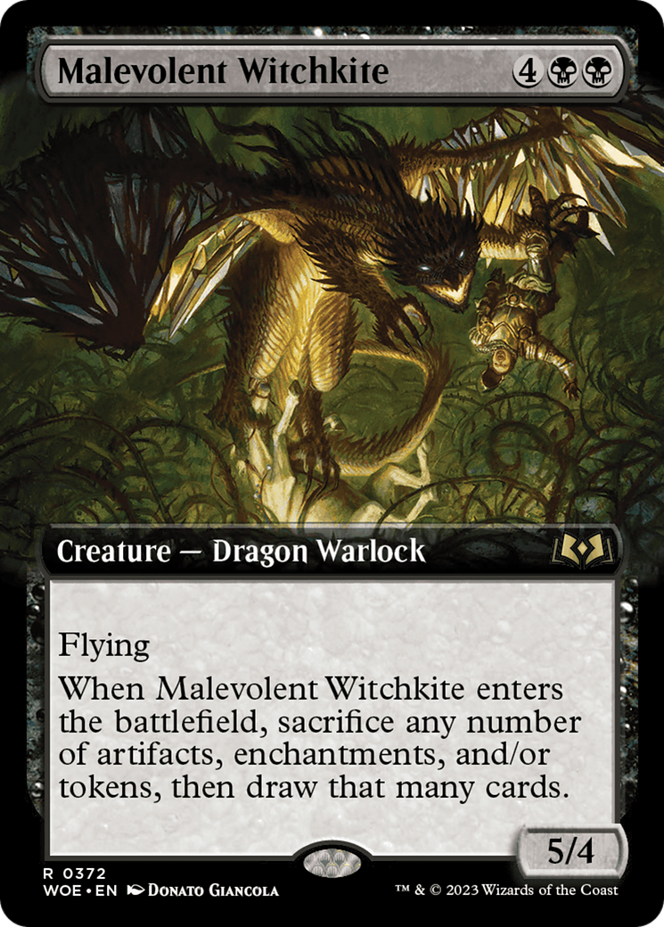 Malevolent Witchkite (Extended Art) [Wilds of Eldraine] | Grognard Games
