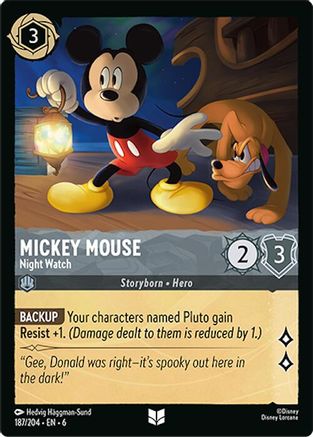 Mickey Mouse - Night Watch (187/204) [Azurite Sea] | Grognard Games