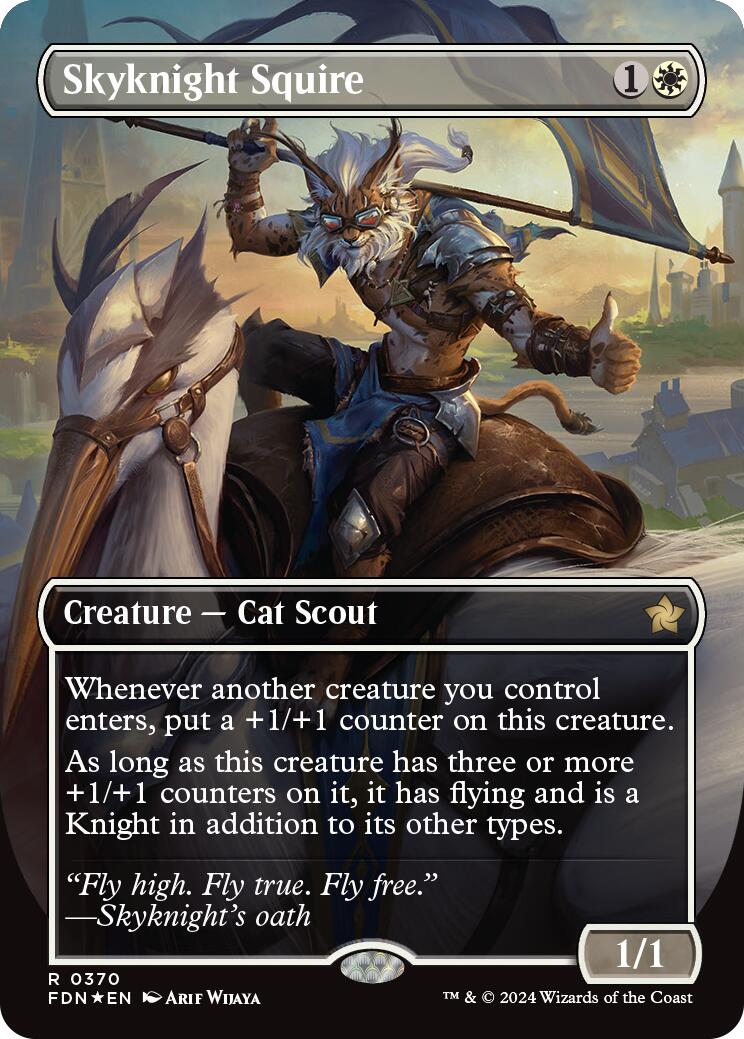 Skyknight Squire (Borderless) (Mana Foil) [Foundations] | Grognard Games