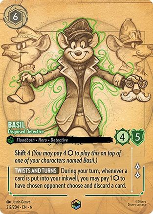 Basil - Disguised Detective (Enchanted) (212/204) [Azurite Sea] | Grognard Games