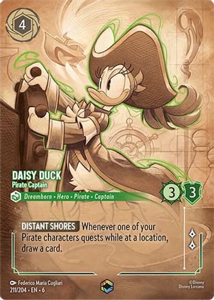 Daisy Duck - Pirate Captain (Enchanted) (211/204) [Azurite Sea] | Grognard Games