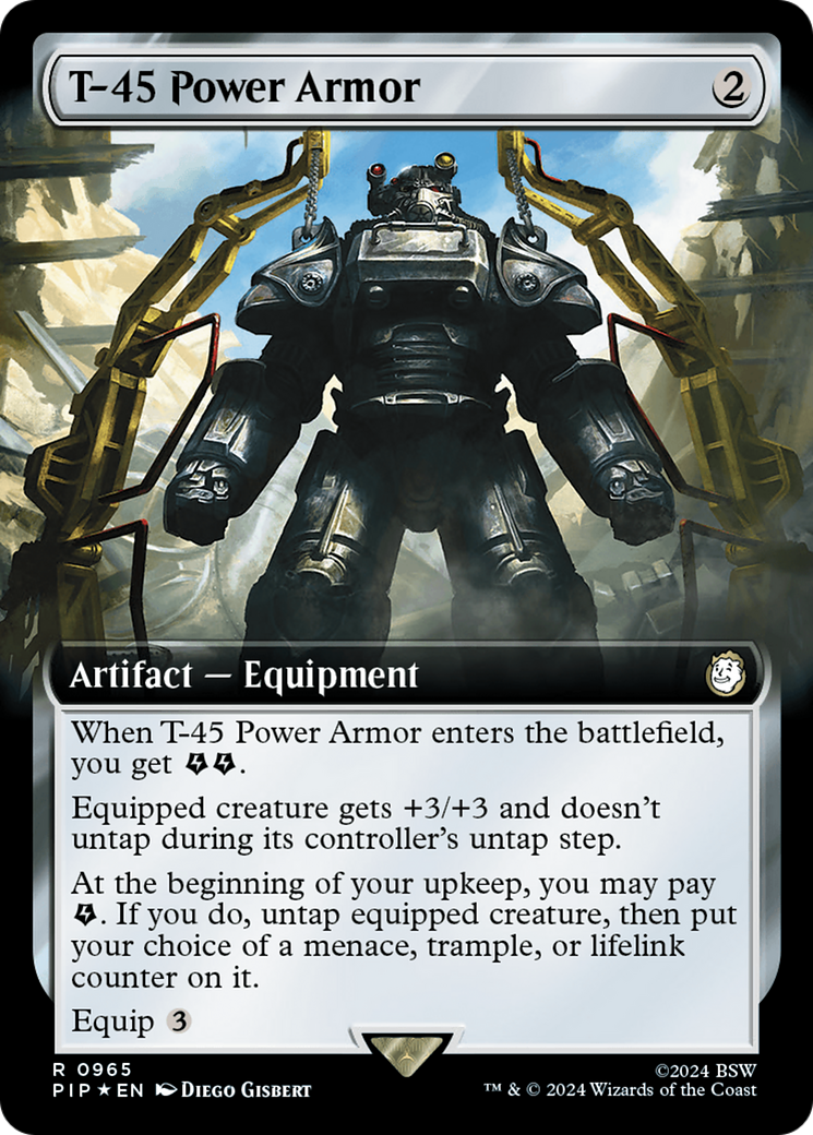 T-45 Power Armor (Extended Art) (Surge Foil) [Fallout] | Grognard Games