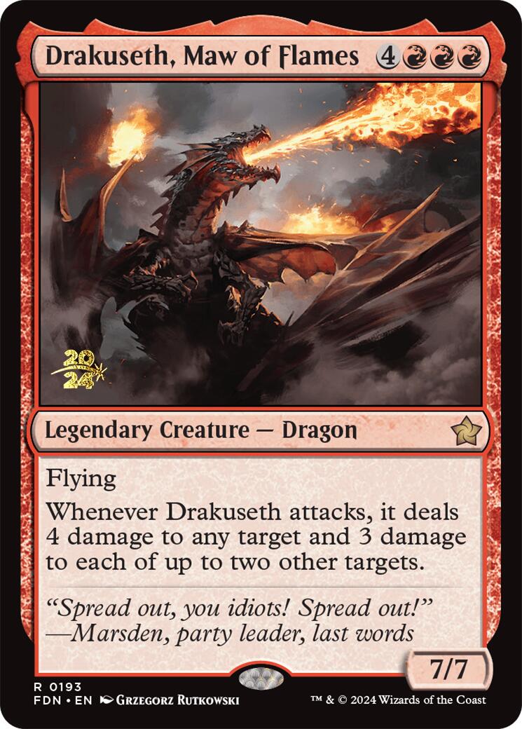 Drakuseth, Maw of Flames [Foundations Prerelease Promos] | Grognard Games