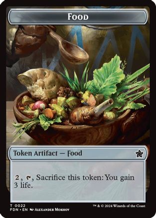 Food // Treasure Double-Sided Token (FDN-22 // 23) - Foundations | Grognard Games