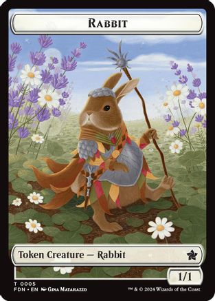 Rabbit // Soldier Double-Sided Token (FDN-5 // 6) - Foundations Foil | Grognard Games