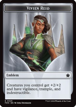 Emblem - Vivien Reid // Elf Warrior Double-Sided Token (FDN-25 // 19) - Foundations | Grognard Games